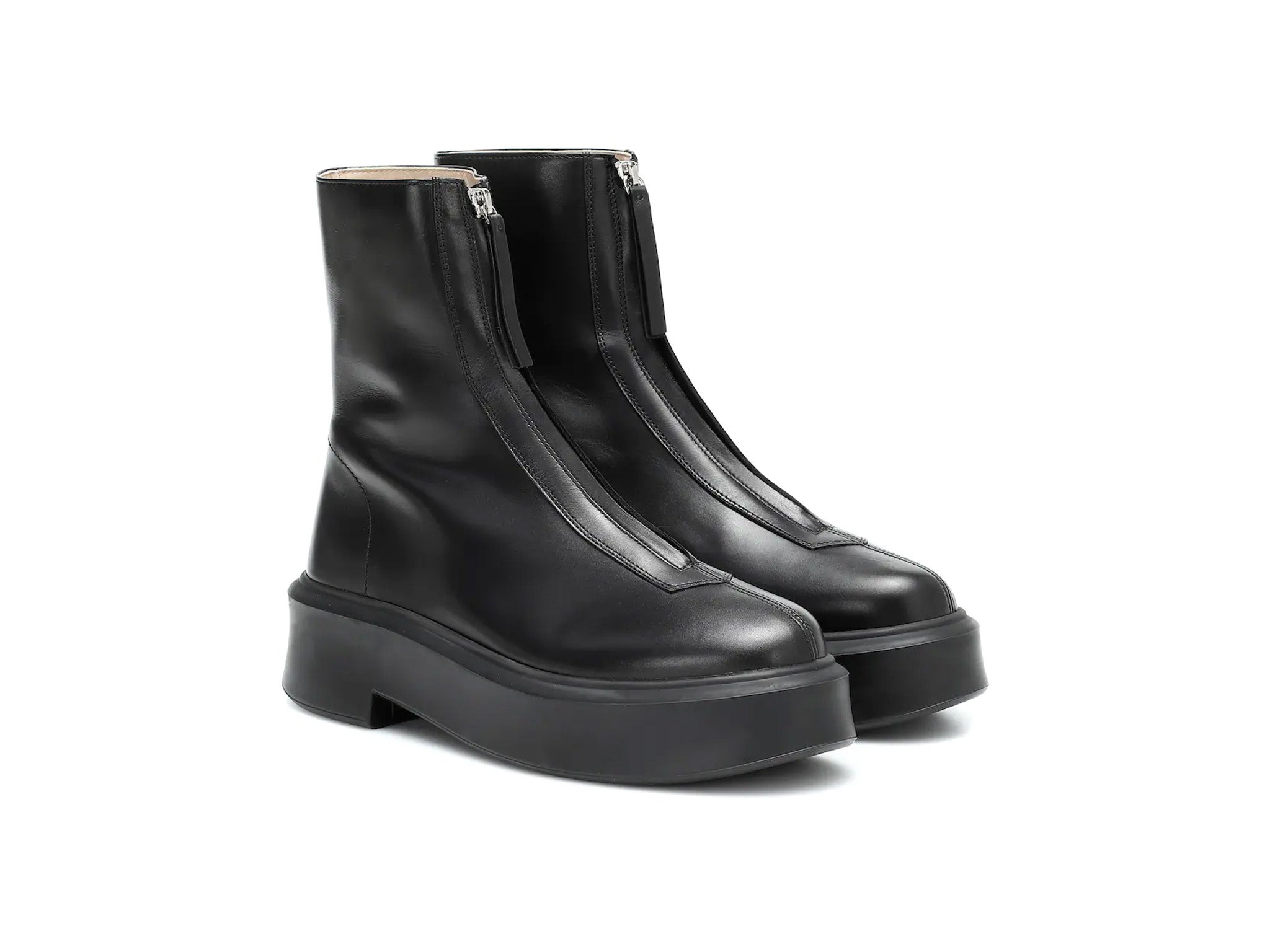 Asos chunky black boots The Row front zip dupes for just 40